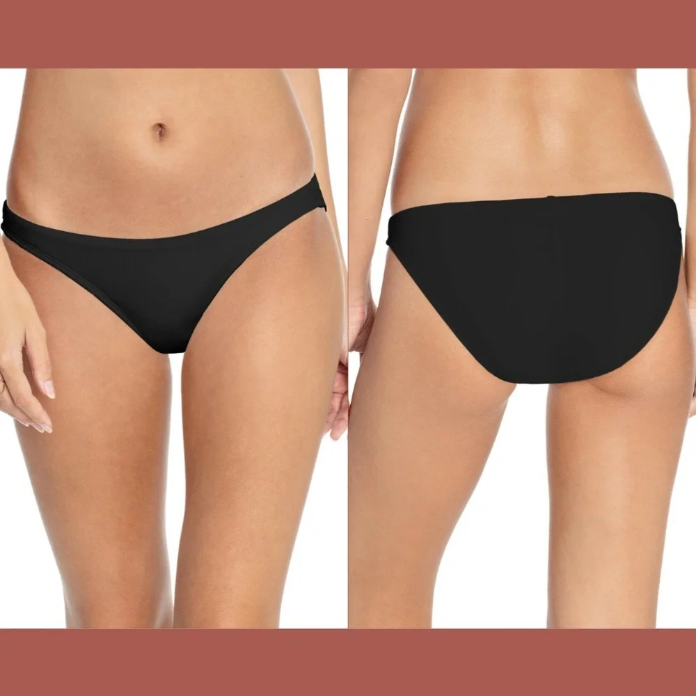NWT Robin Piccone Ava Bikini Bottoms‎ in Black [SZ Large ]